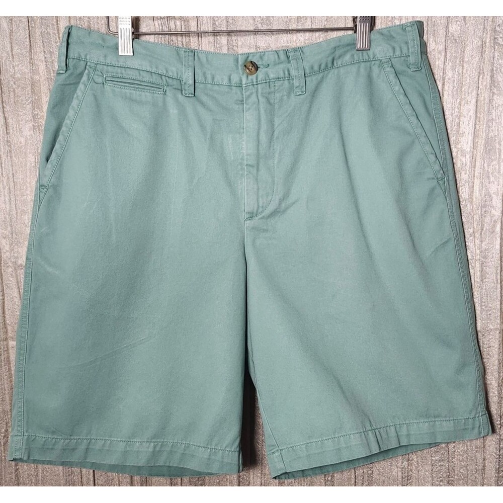 Polo Ralph Lauren Mint Green Blue Pony Flat Front Chino Shorts 35 Casual Preppy